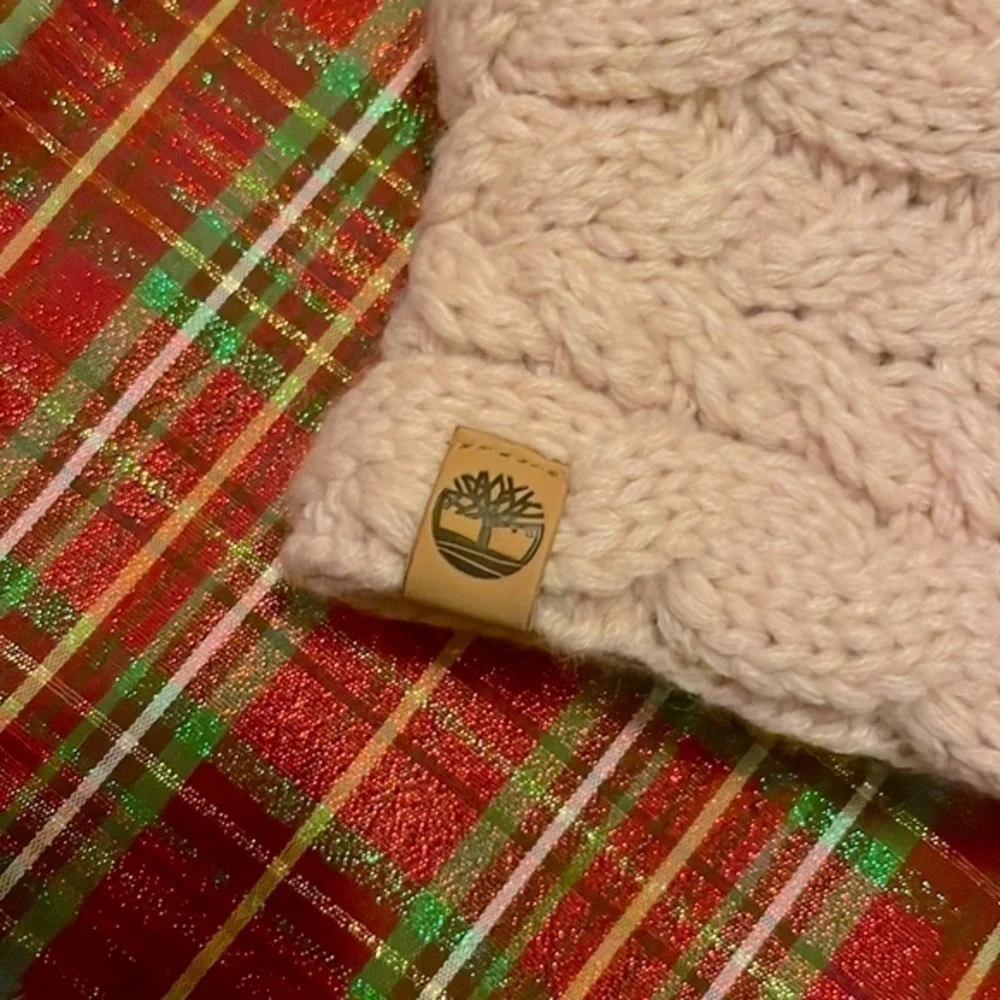 Brand New Timberland Cable Knit Earband Pale Pink Headband Soft Fleece Interior